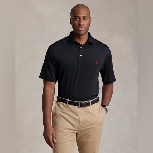 Polo Ralph Lauren Performance Stretch Poloshirt Black Men Size 2XB - Picture 1 of 8